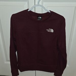 The North Face Women’s Maroon Crewneck Sweater With Fur Lining